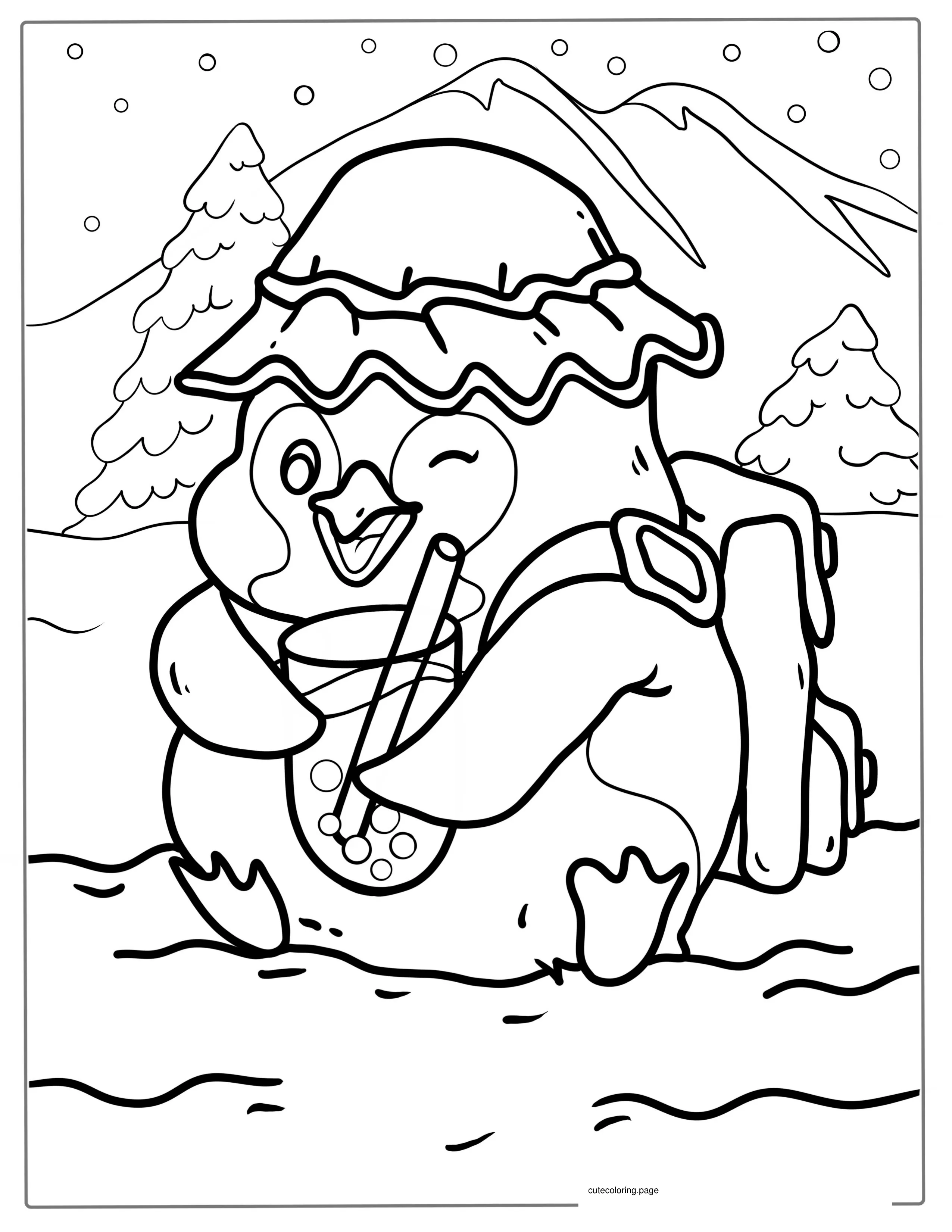 Cute Kawaii Coloring Page For Kids 1 coloring page