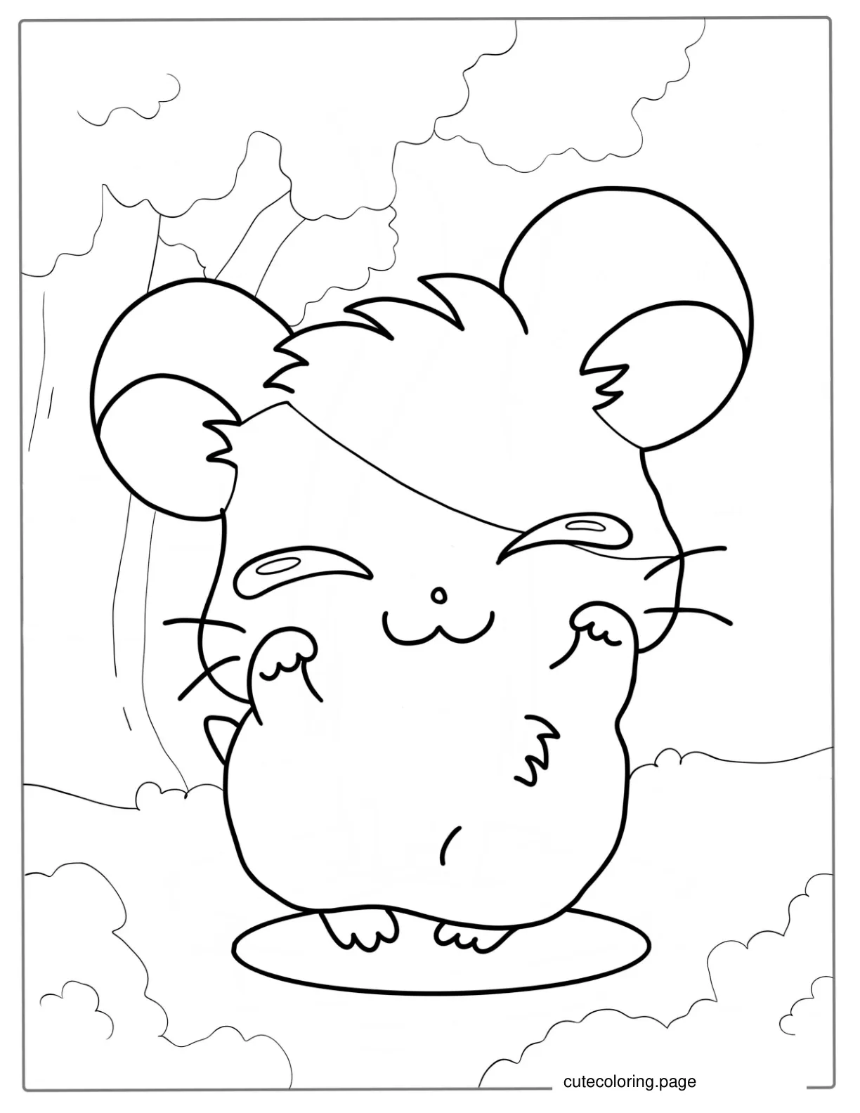 Cute Kawaii Hamster Coloring Page coloring page