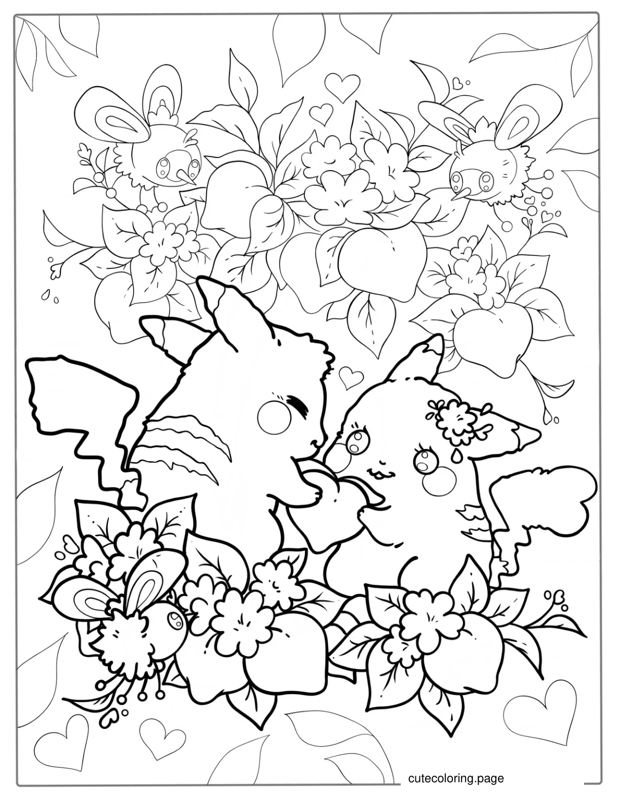 Detailed Kawaii Pikachu To Color coloring page