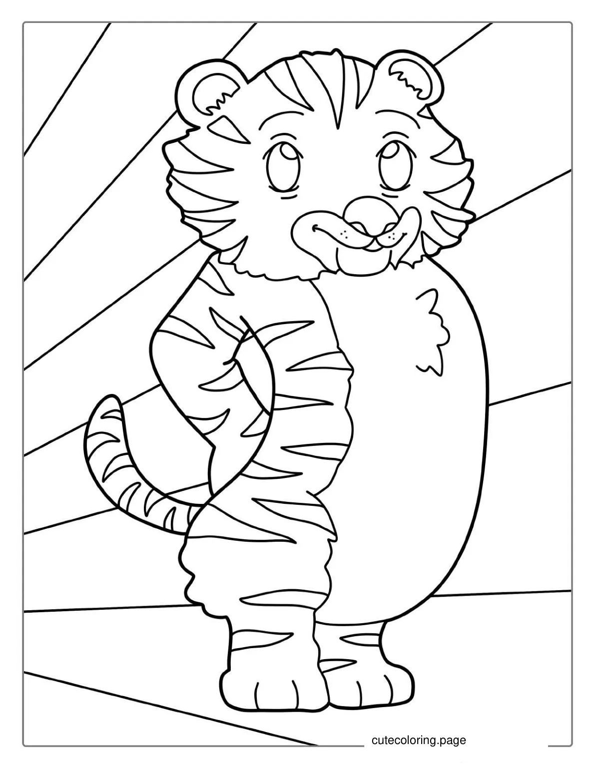 Kawaii Tiger To Color coloring page