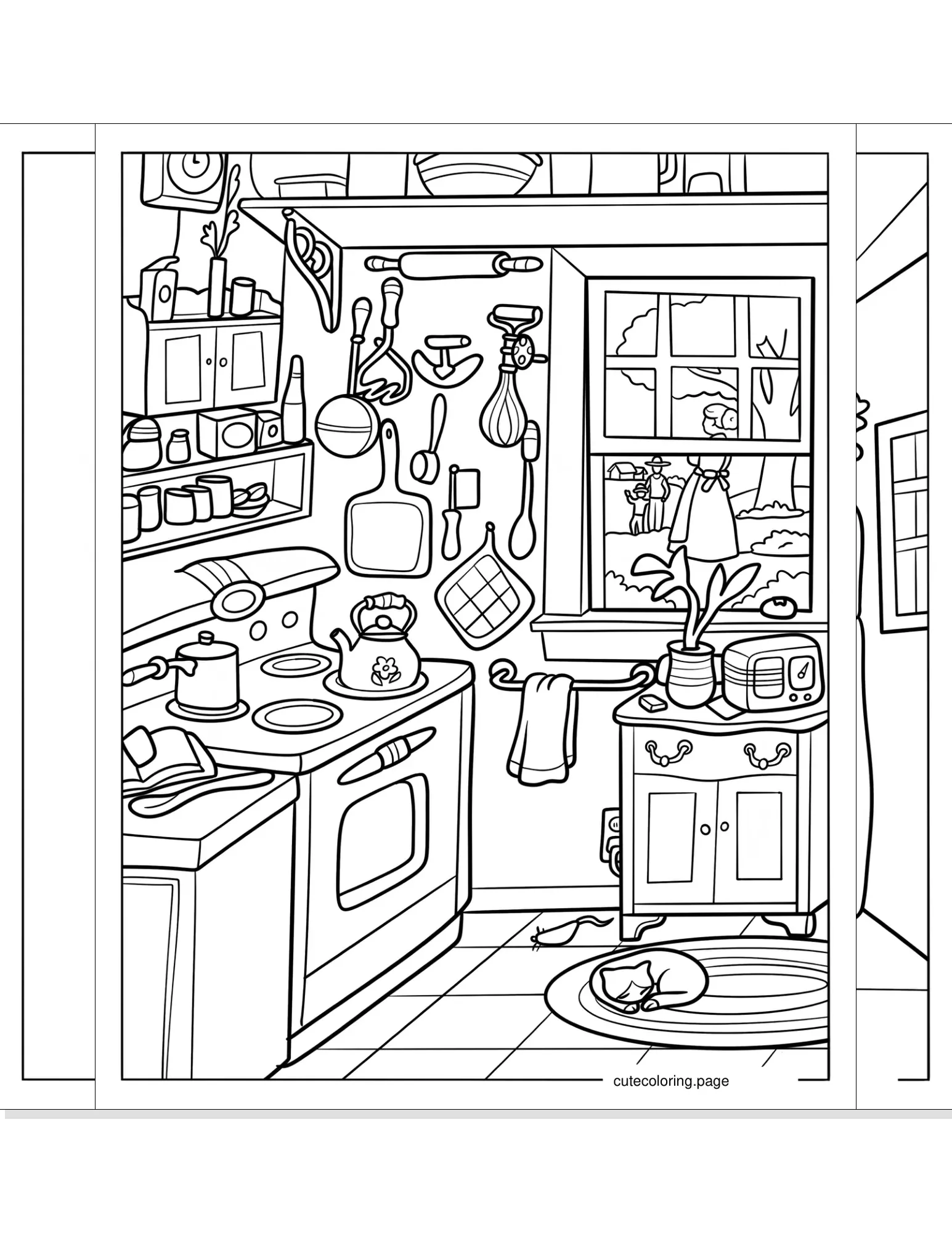 kitchen coloring pages coloring page