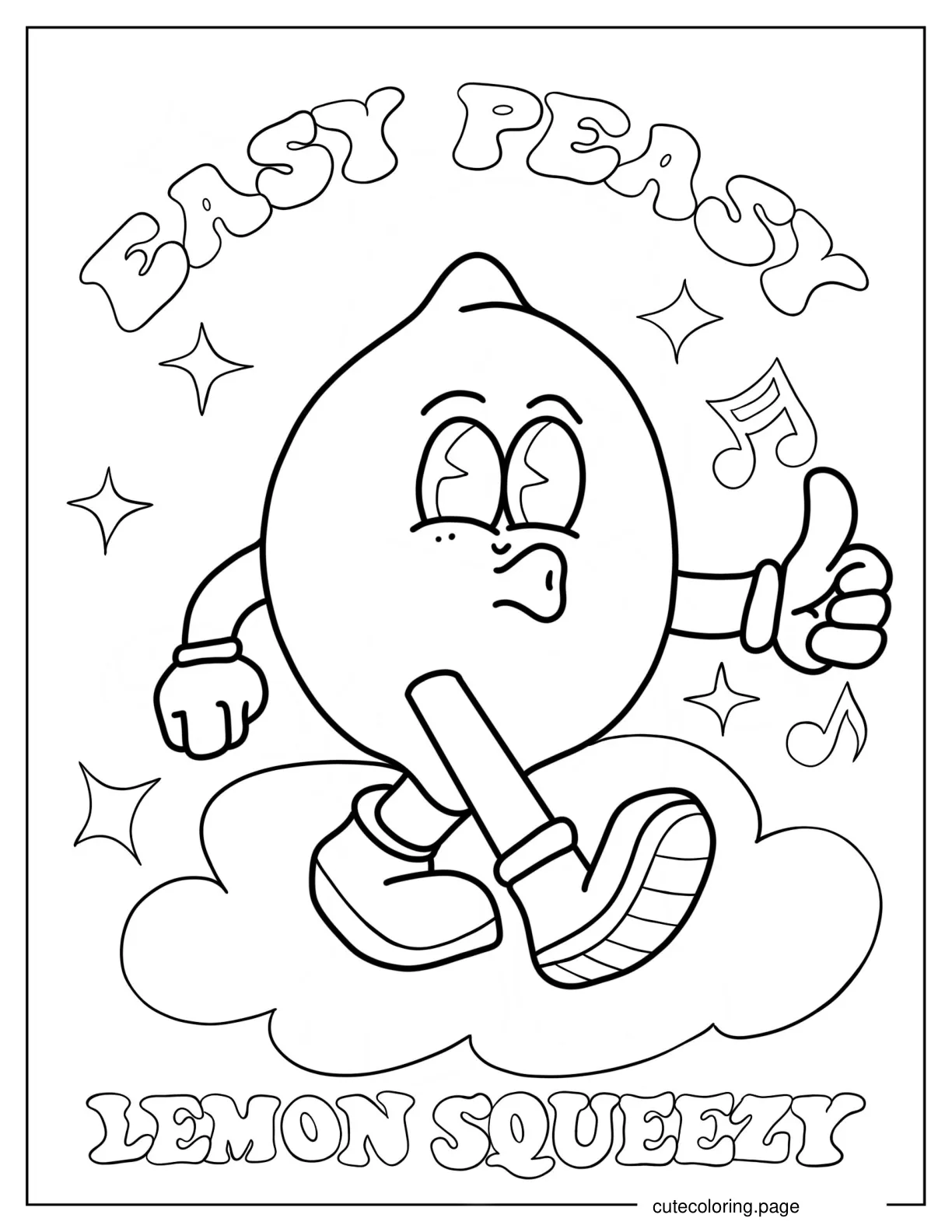 Easy Peasy Cartoon Lemon coloring page