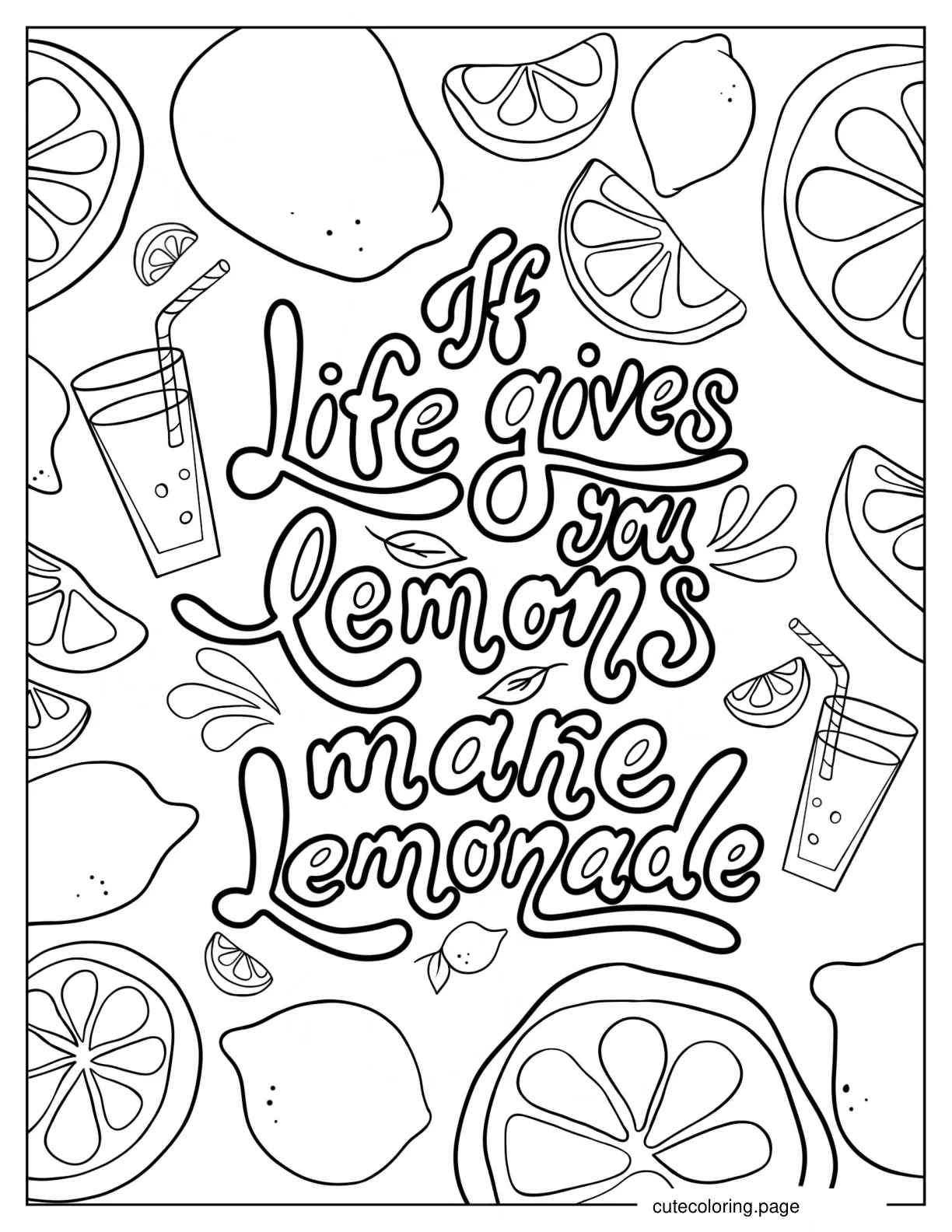 If Life Gives You Lemons Make Lemonade coloring page