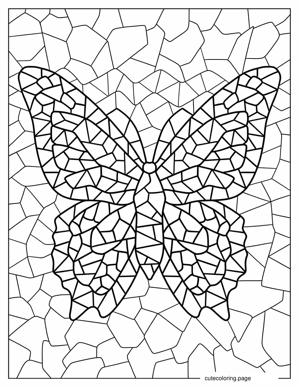 Butterfly Mosaic Coloring Sheet coloring page