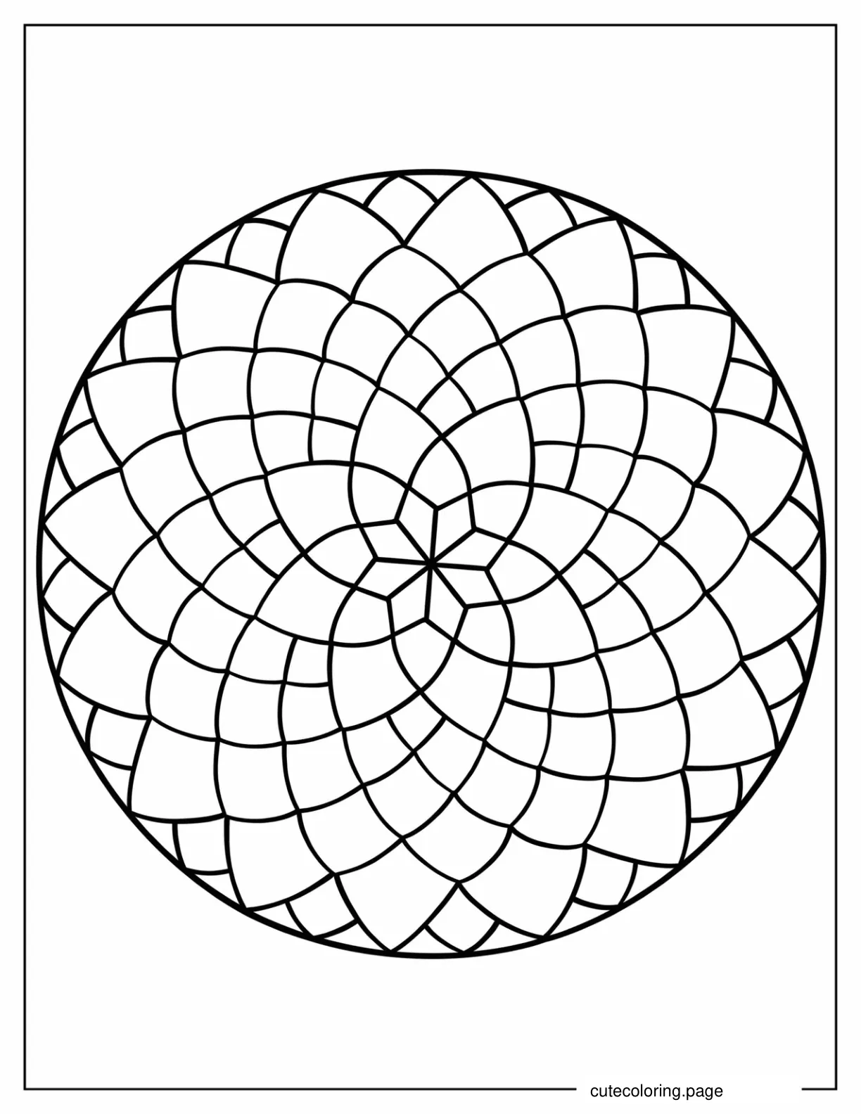 Easy Mandala Mosaic Coloring Sheet coloring page