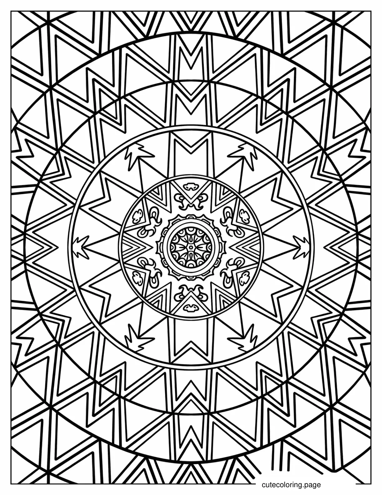 Kaleidoscope Mosaic Coloring Sheet coloring page