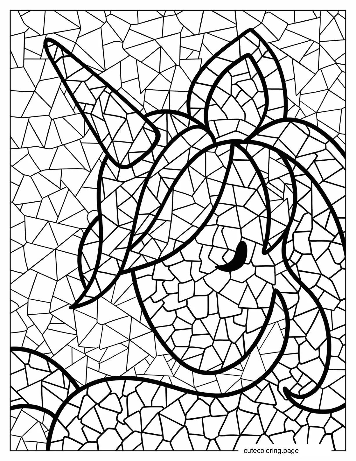 Kawaii Unicorn Mosaic coloring page