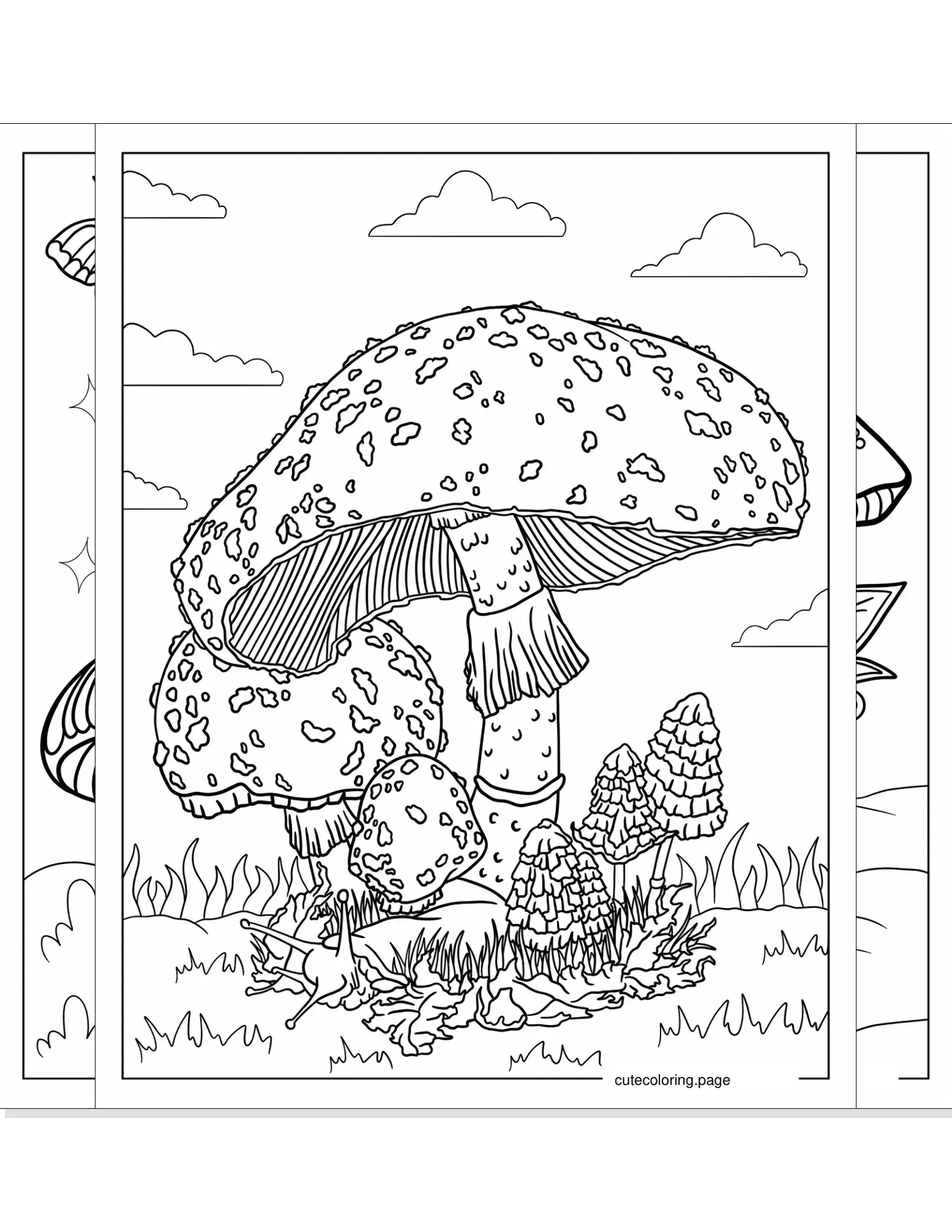 mushroom coloring pages coloring page