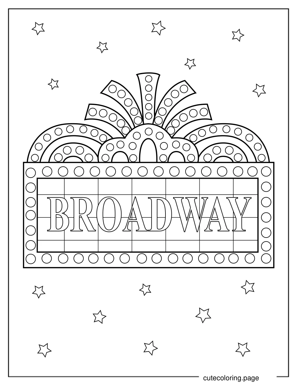 Broadway Marquee Sign coloring page