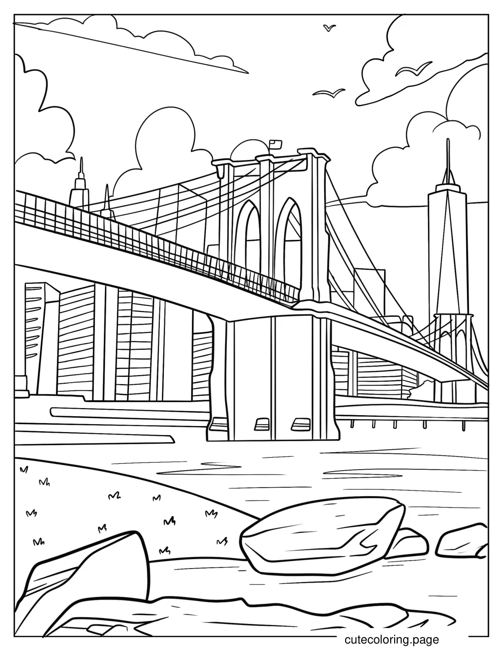 Brooklyn Bridge In New York coloring page