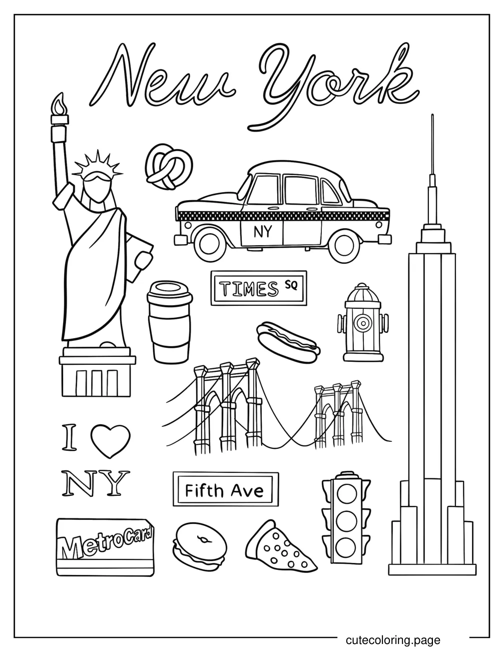 New York Elements Coloring Sheet coloring page