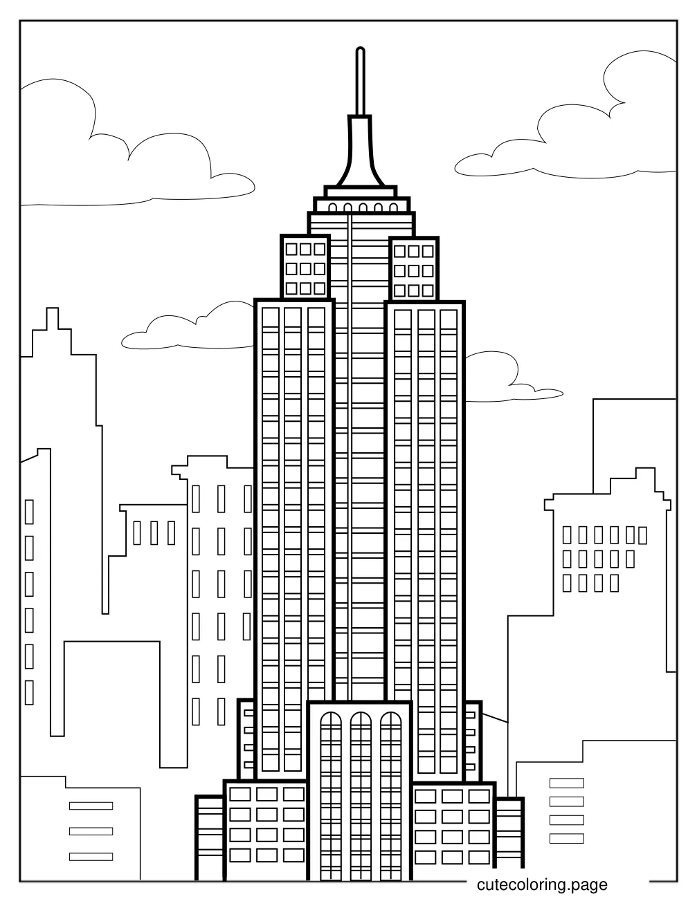 New York Empire State Building coloring page