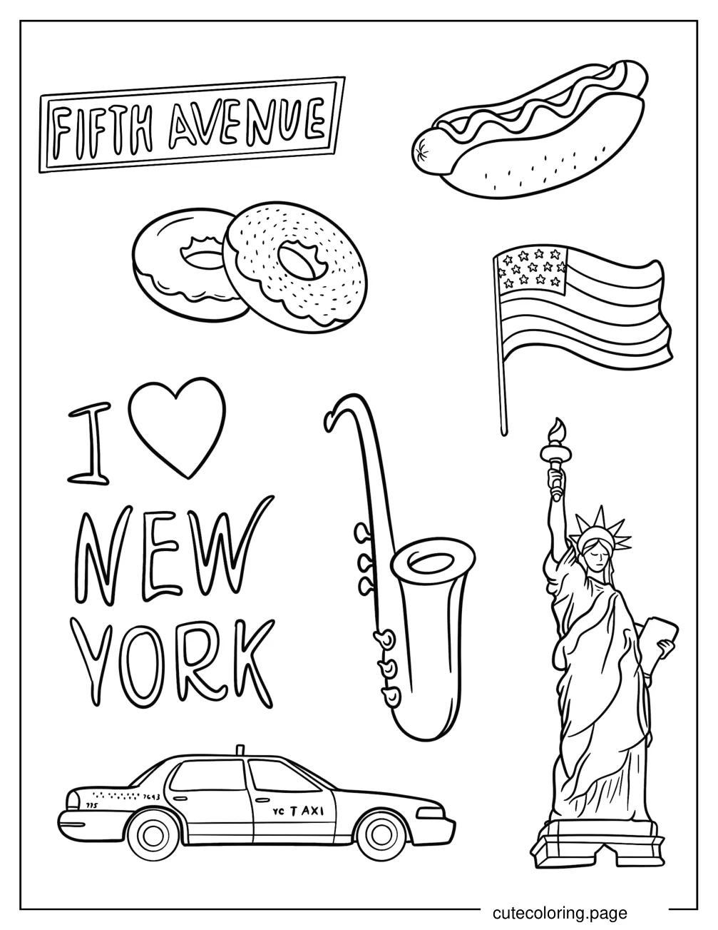 New York Staples Coloring Page coloring page