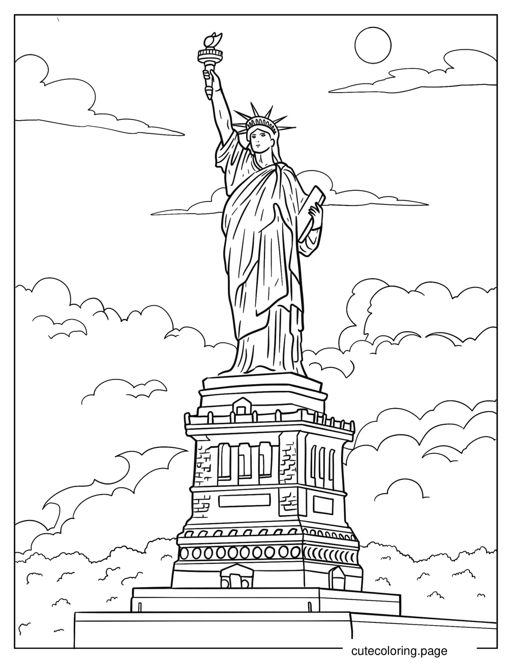 Realistic Statue Of Liberty Coloring Page coloring page