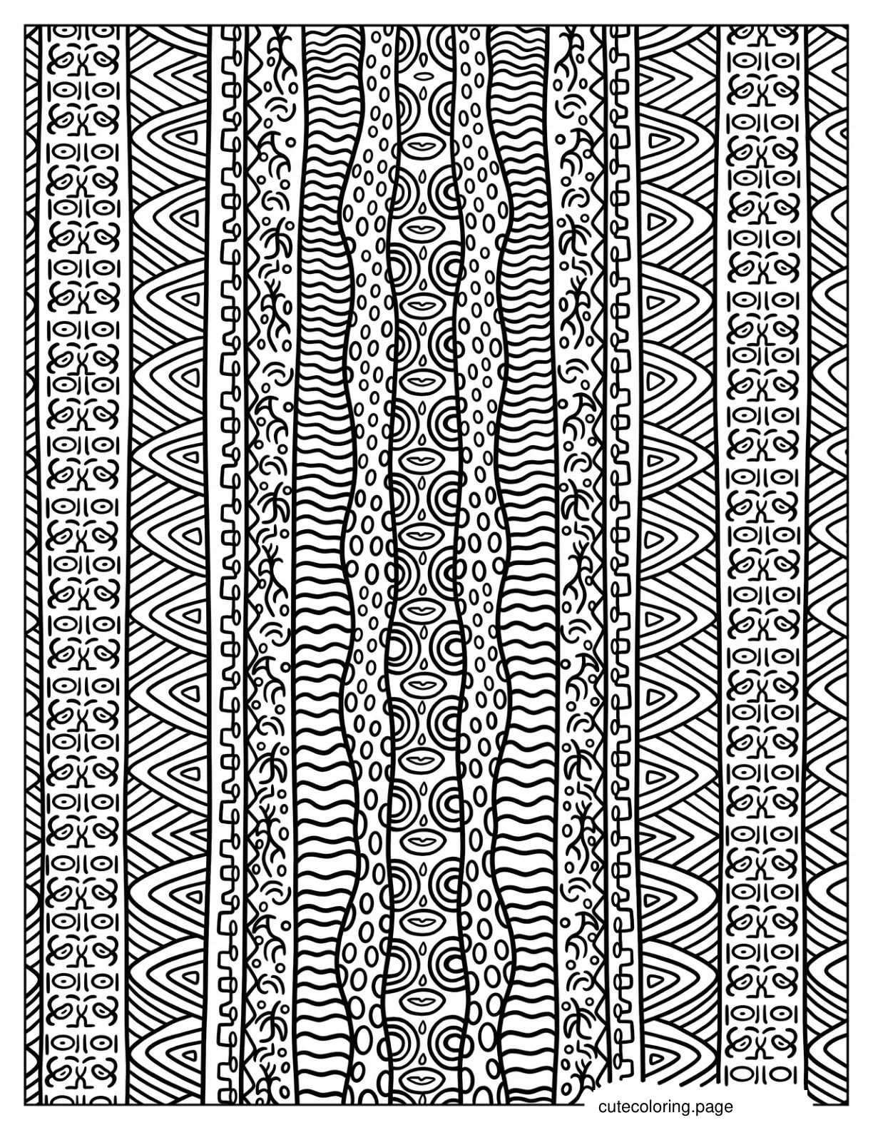 Full Page Ethnic Patterns Coloring Sheet coloring page