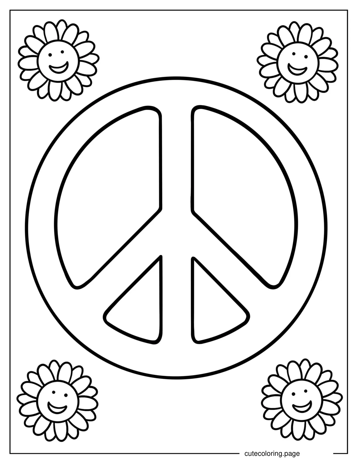 Easy Peace Sign To Color For Kids coloring page