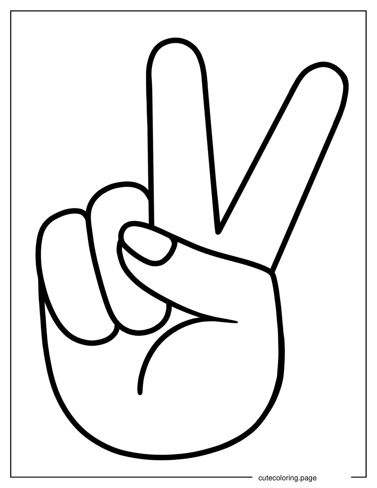 Peace Sign Fingers To Color coloring page