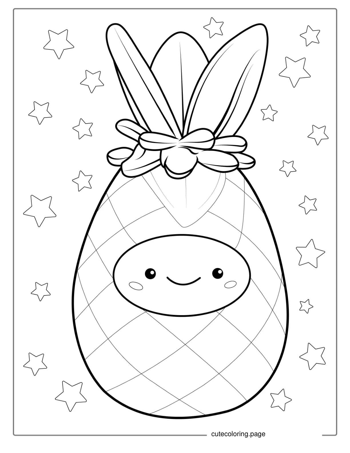 Easy Outline Of Pineapple To Color coloring page