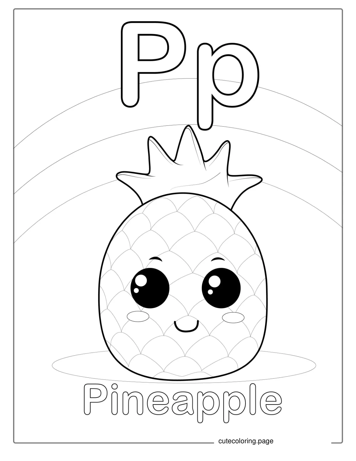 Letter P Pineapple Coloring Worksheet coloring page