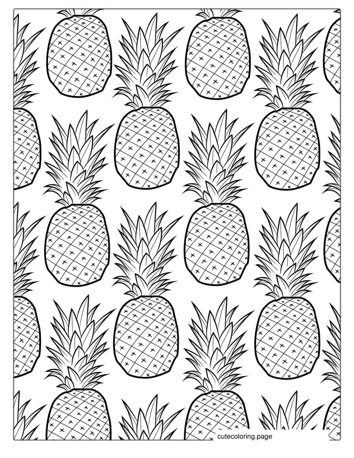 Pineapple Coloring Page For Adults coloring page