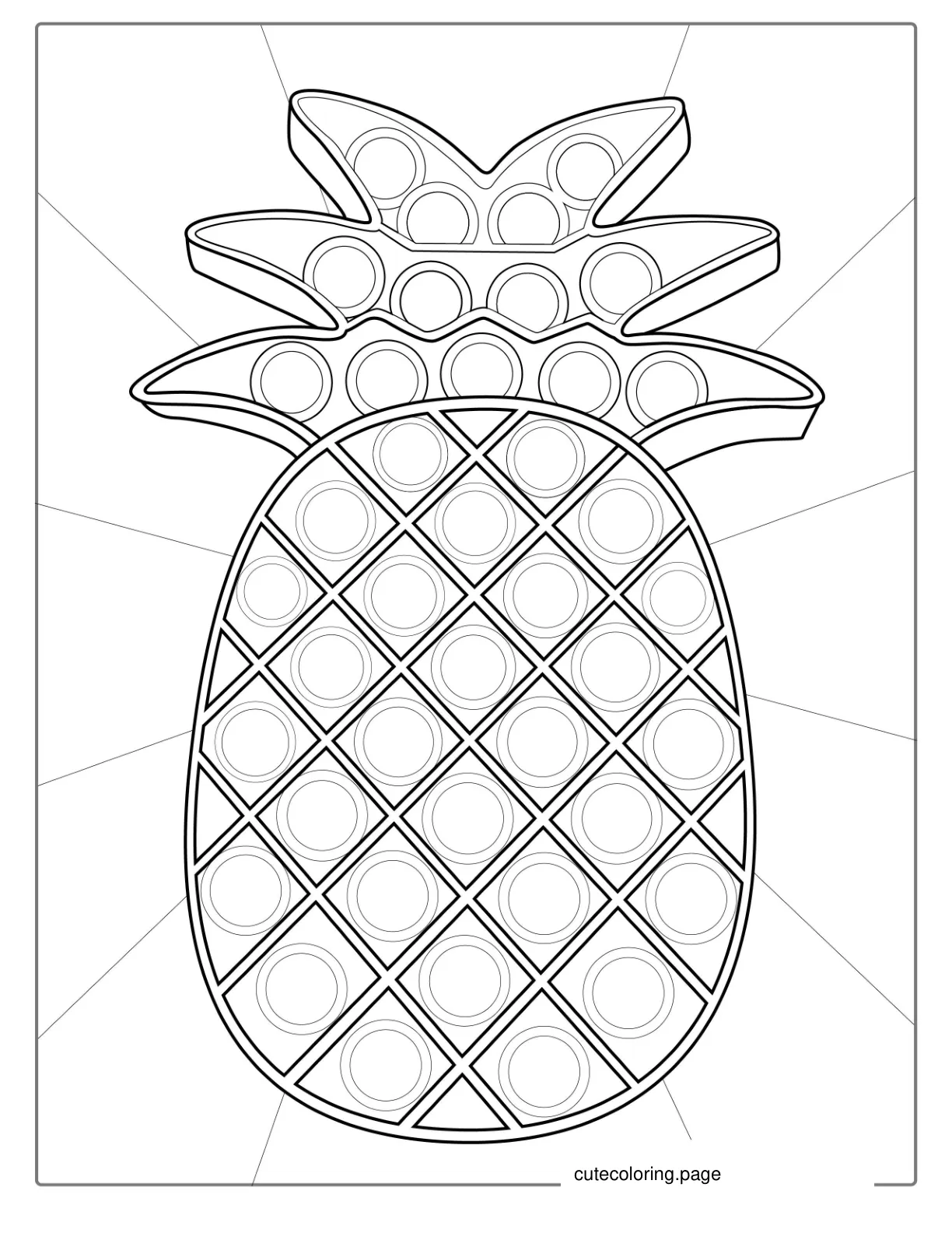 Pineapple Pop It To Color For Kids coloring page