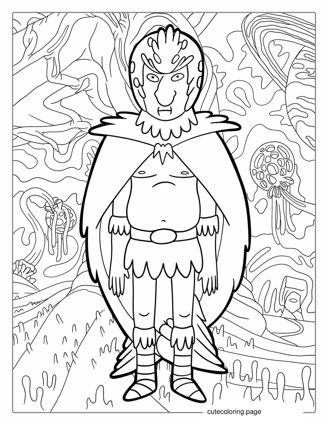 Birdperson From Rick And Morty To Color coloring page