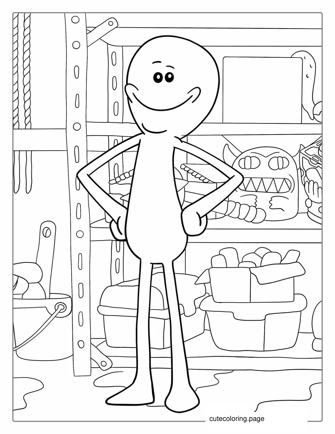 Mr. Meeseeks Coloring Page coloring page