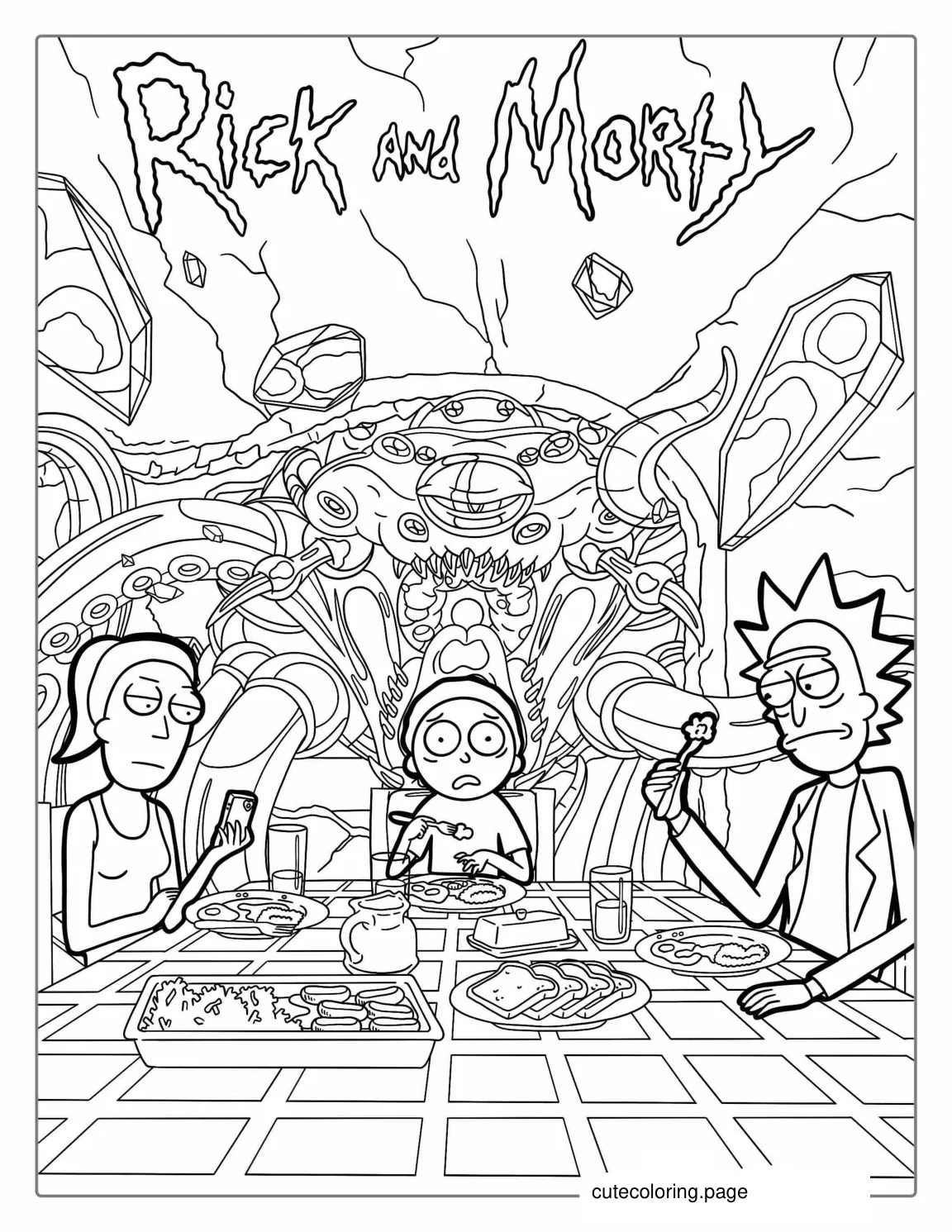 Rick And Morty TV Poster coloring page