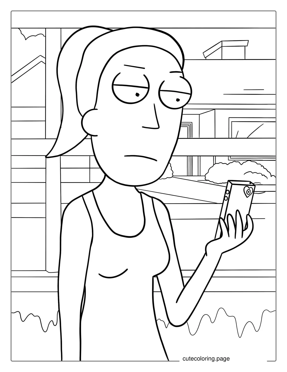 Summer From Rick And Morty Coloring Page coloring page