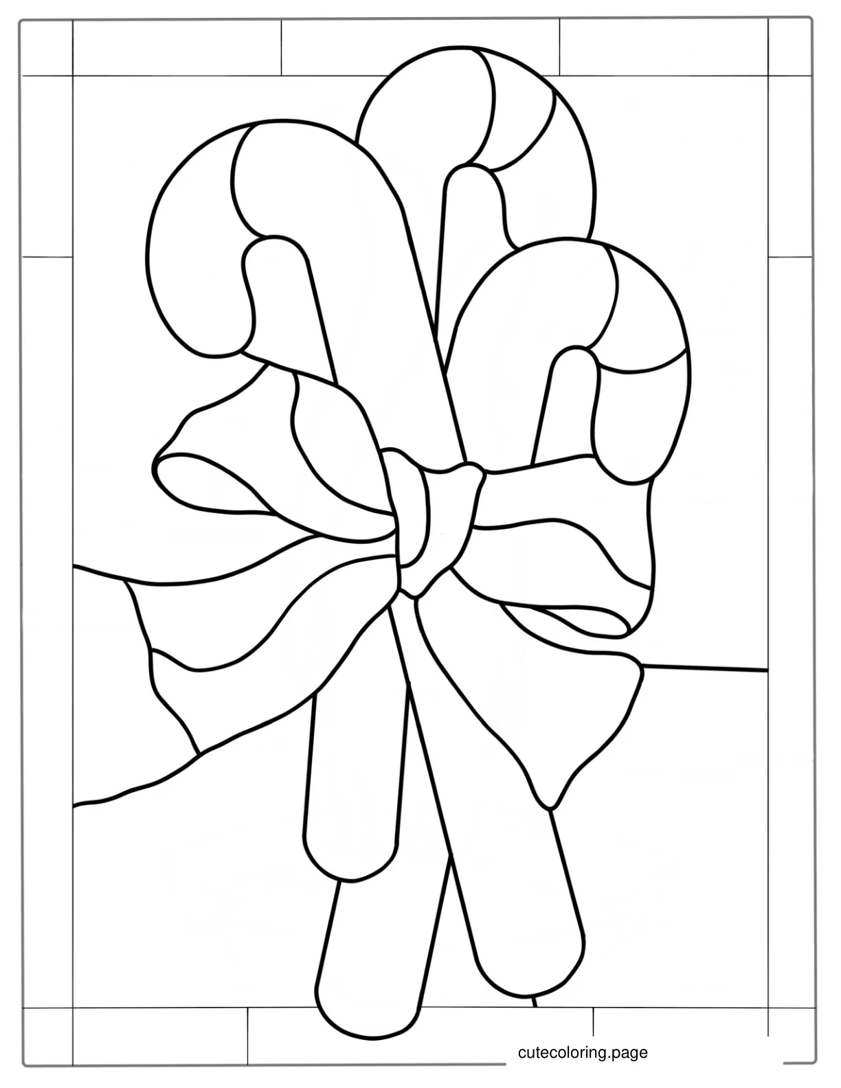 Candy Cane Stained Glass Coloring Page coloring page