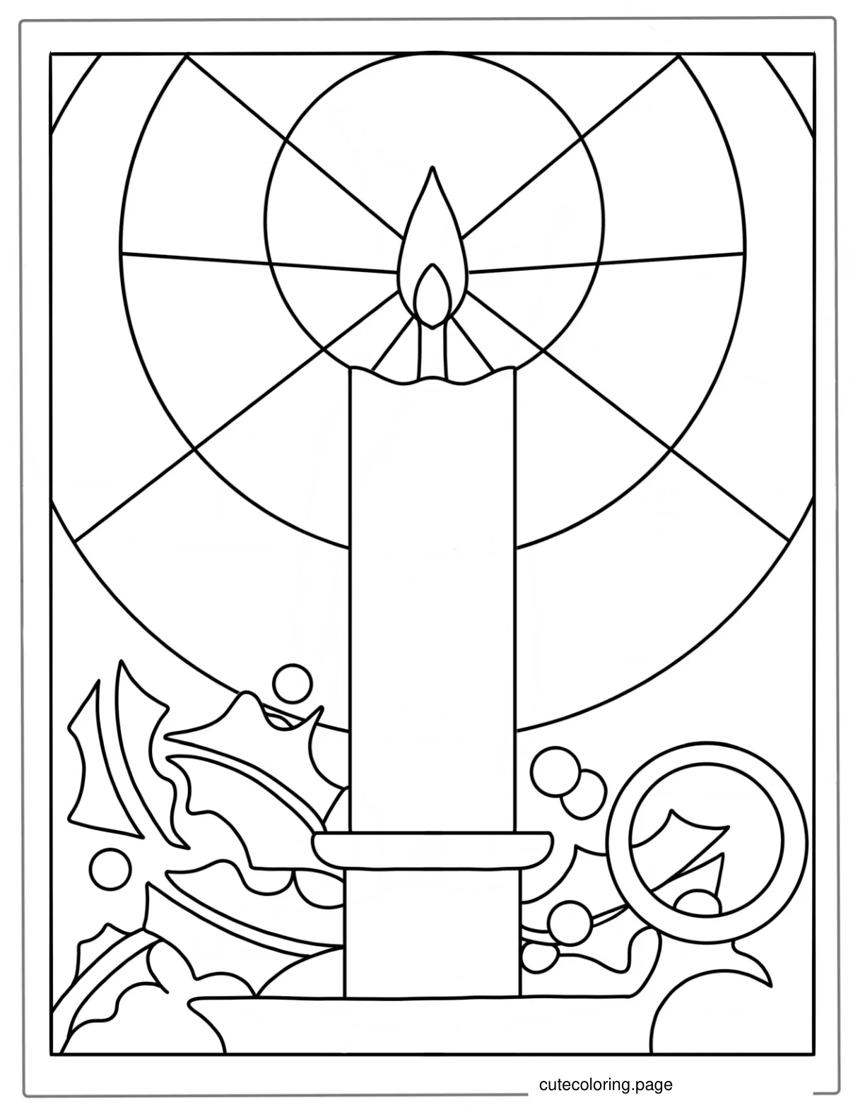 Christmas Themed Stained Glass Coloring Page coloring page