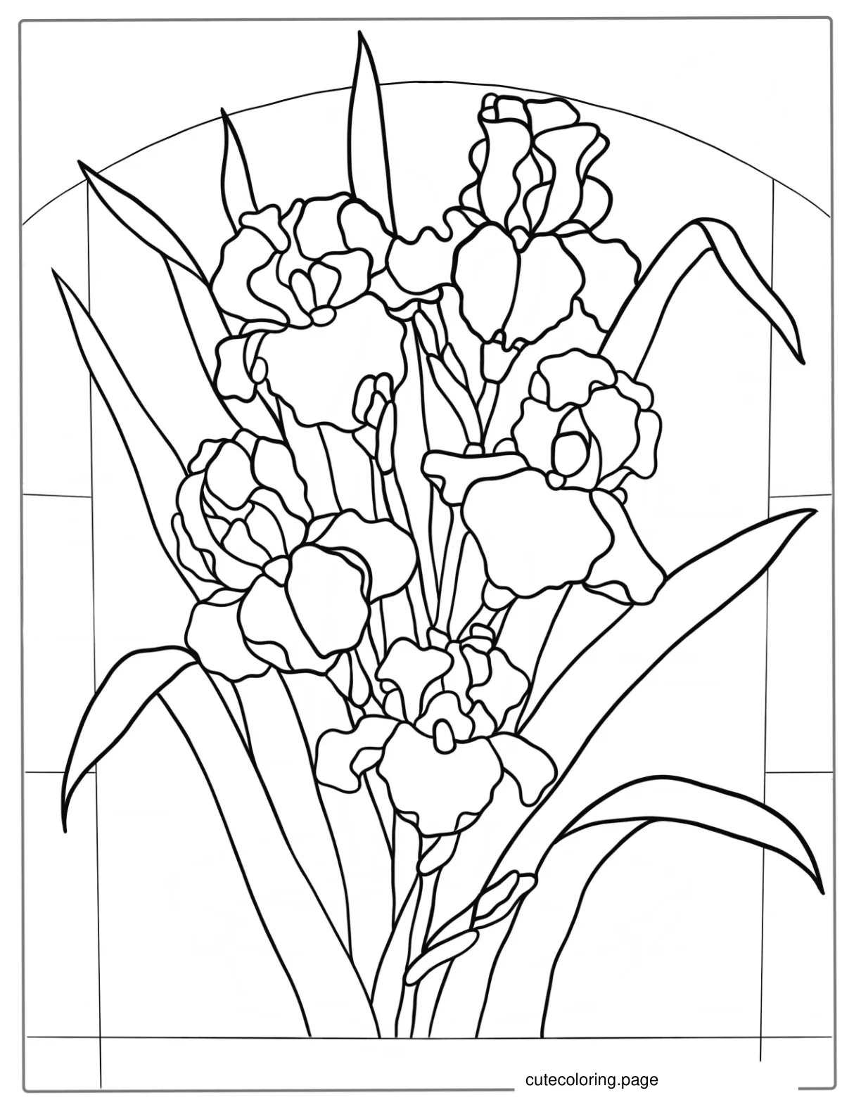 Coloring Page Of Stained Glass Flowers coloring page