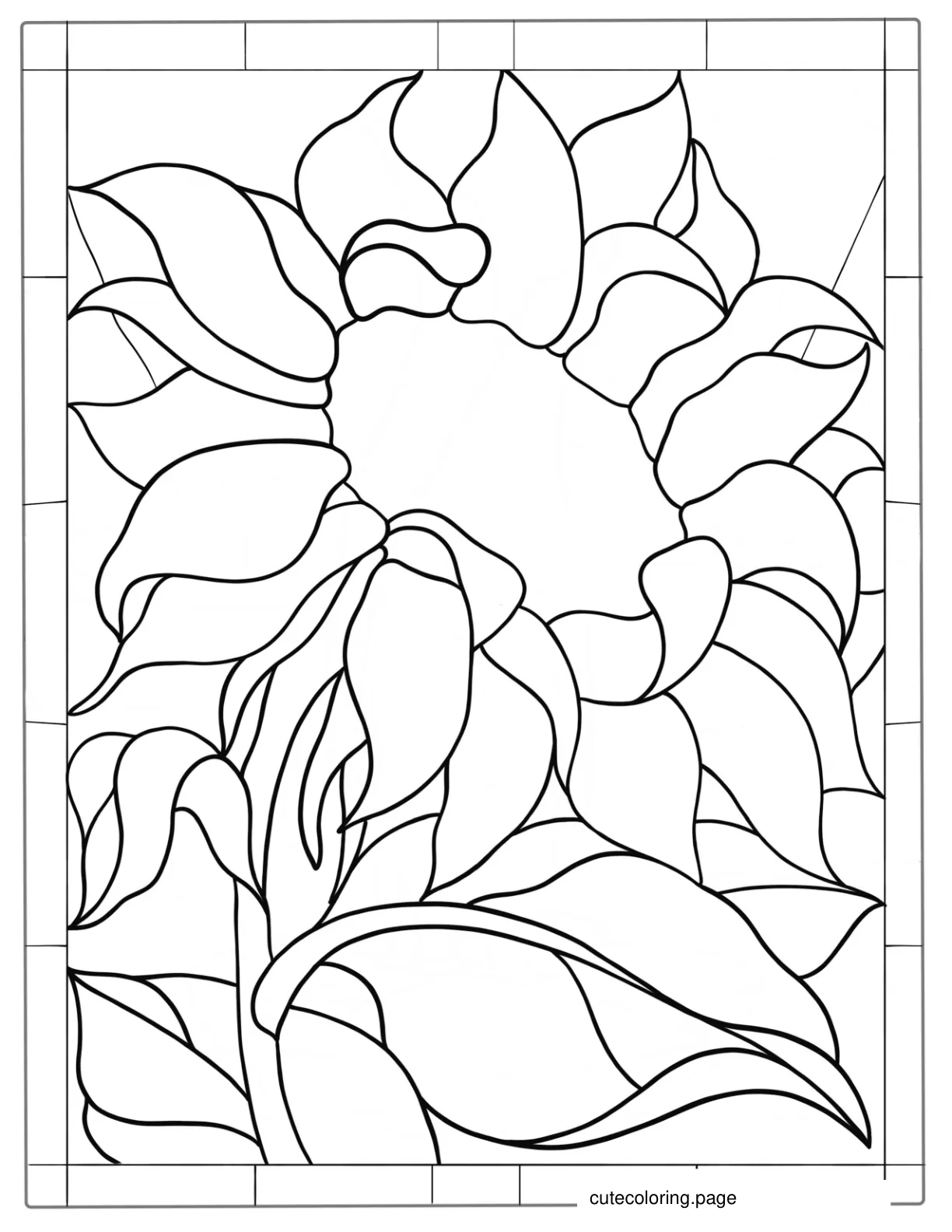 Coloring Page Of Stained Glass Sunflower coloring page