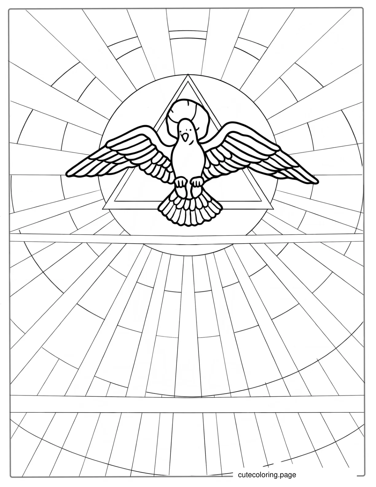 Coloring Sheet Of Stained Glass Dove coloring page