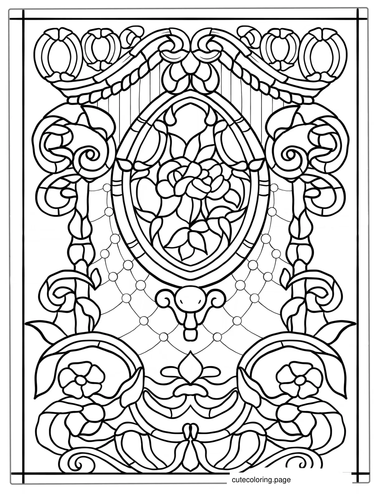 Detailed Stained Glass Window To Color coloring page