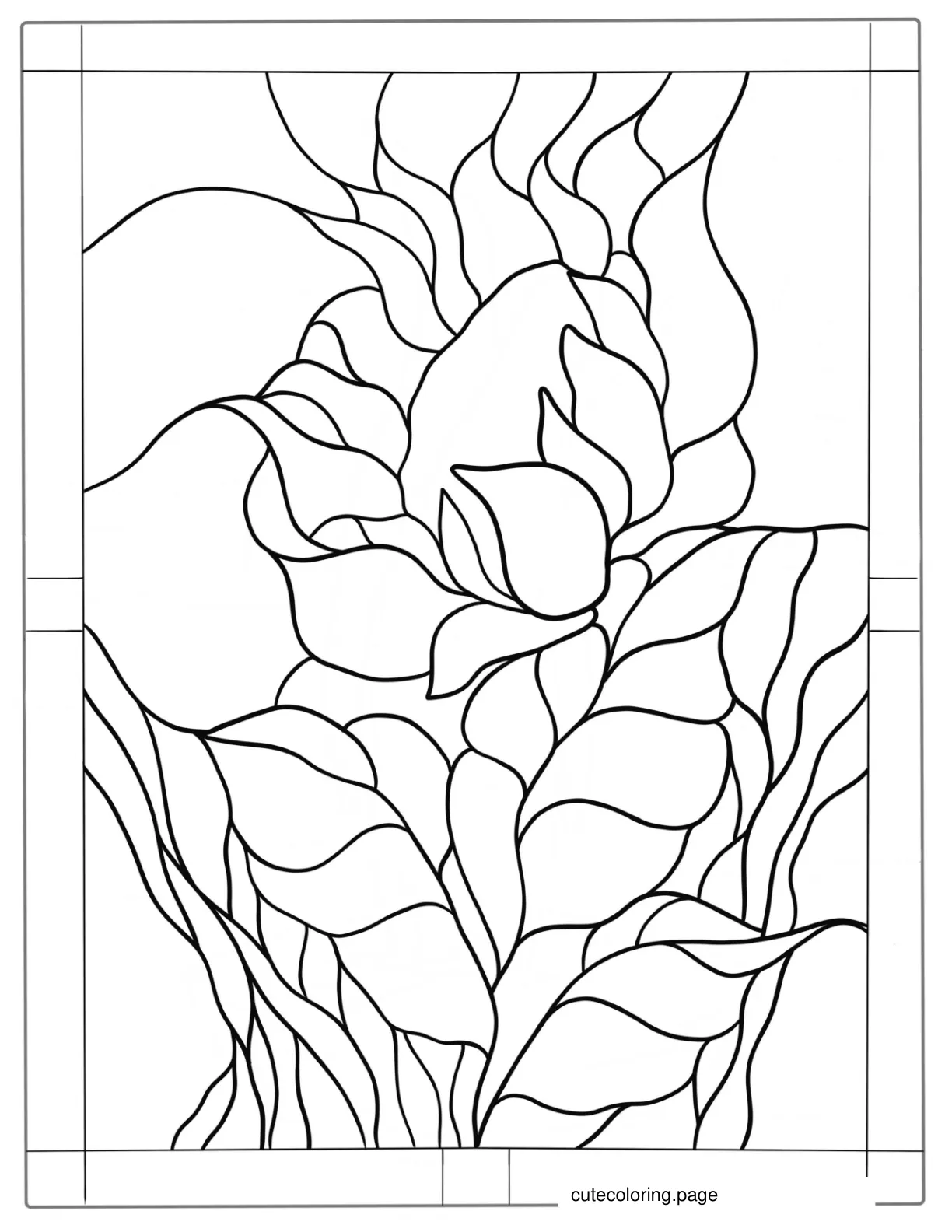 Sunflower Stained Glass Coloring Sheet coloring page