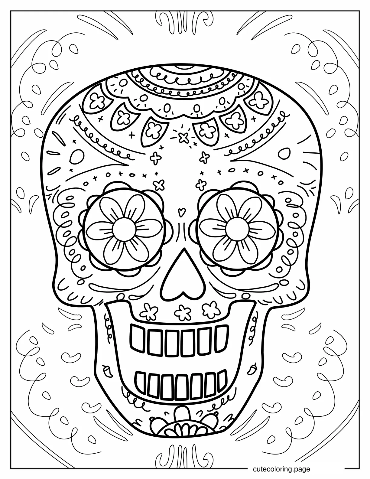 Happy Coloring Skull To Color coloring page