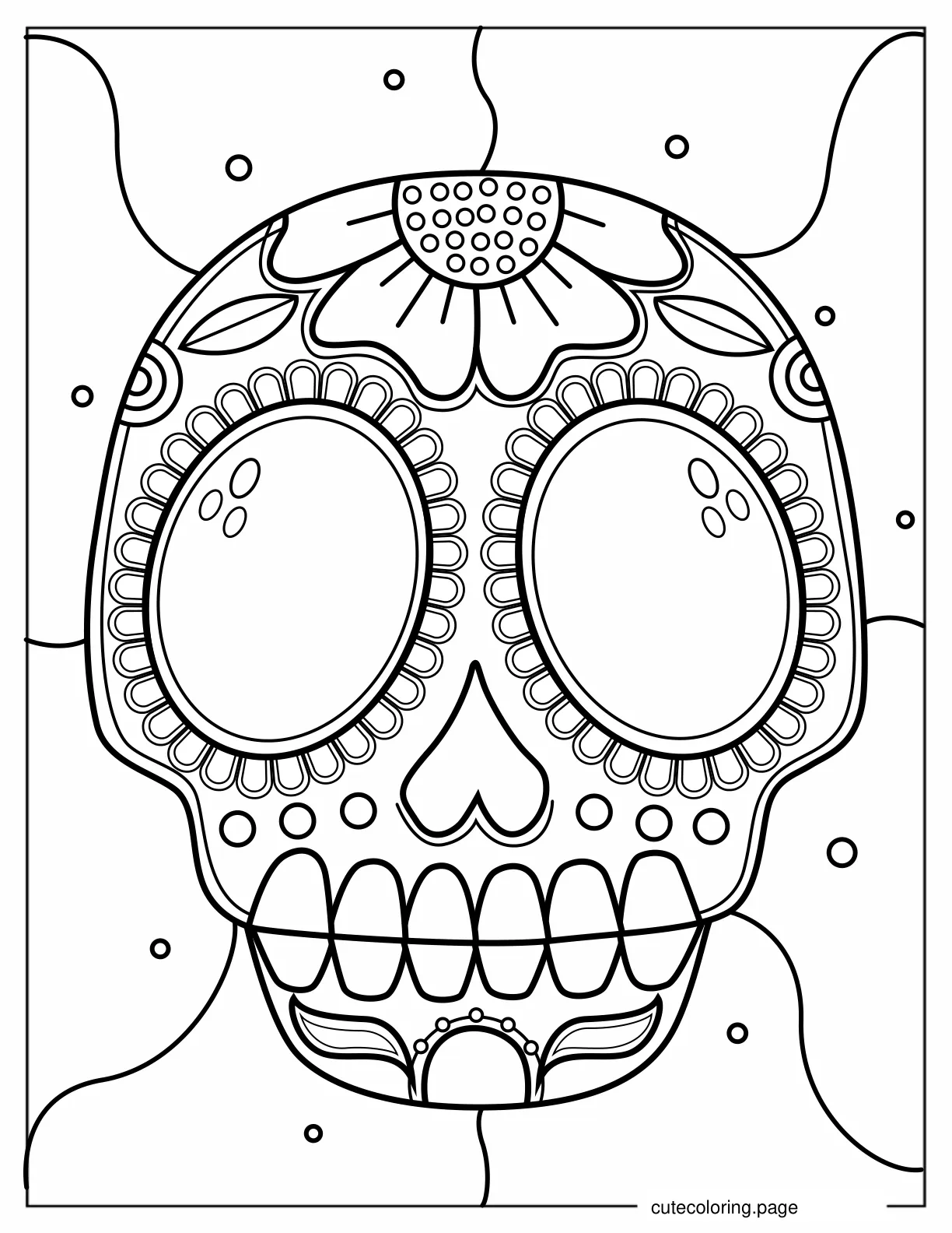 Simple Coloring Sheet of Sugar Skull coloring page