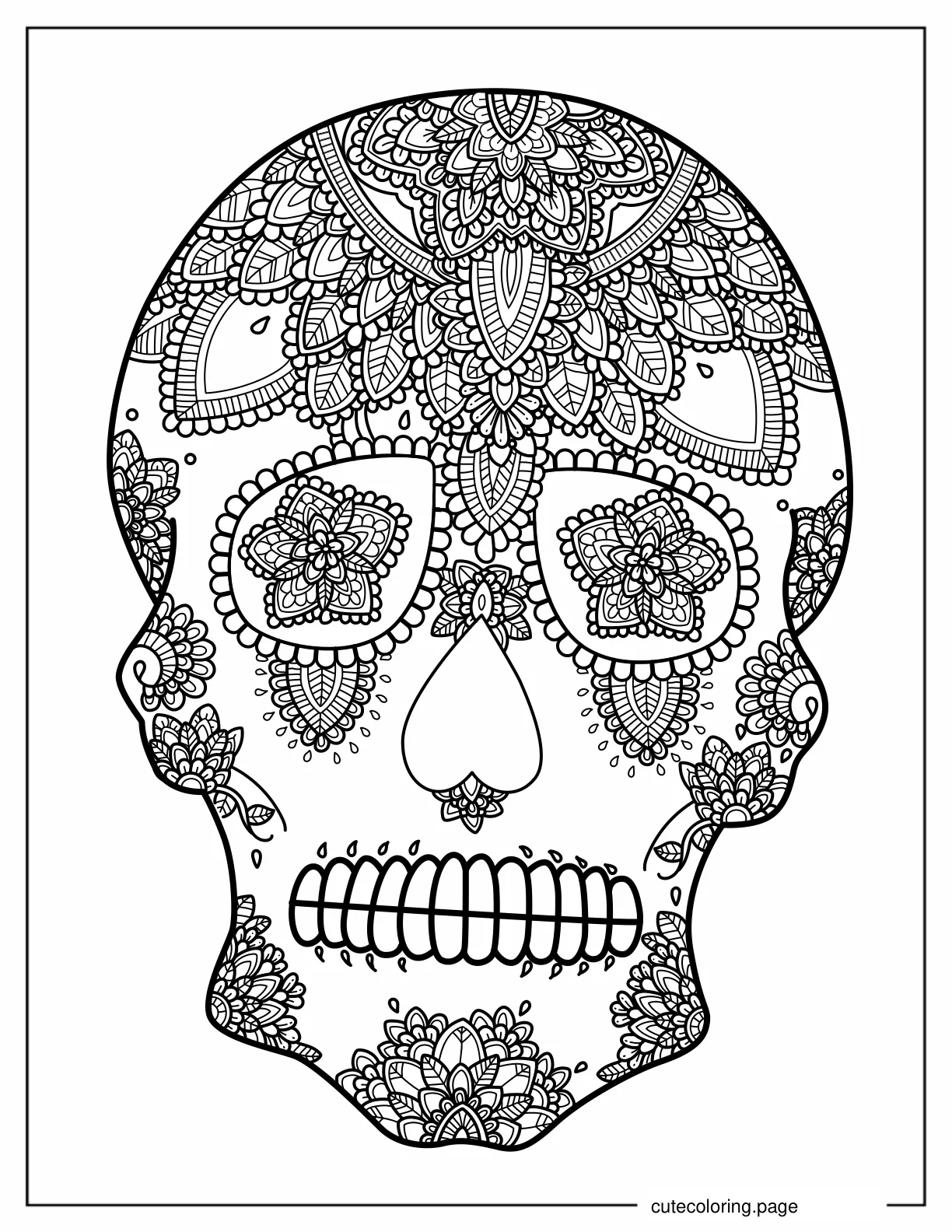 Sugar Skull Mandala coloring page