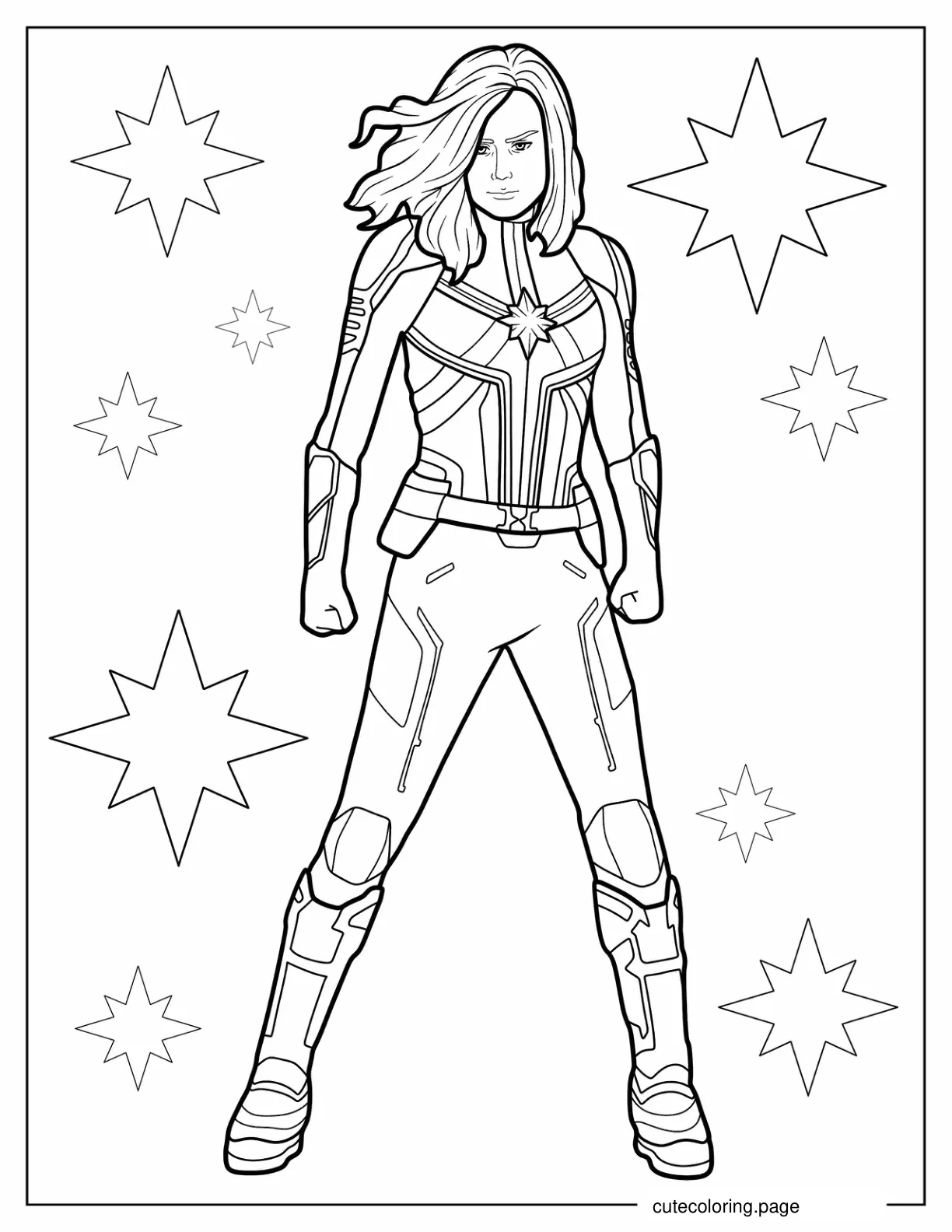 Brie Larson As Captain Marvel Coloring In coloring page