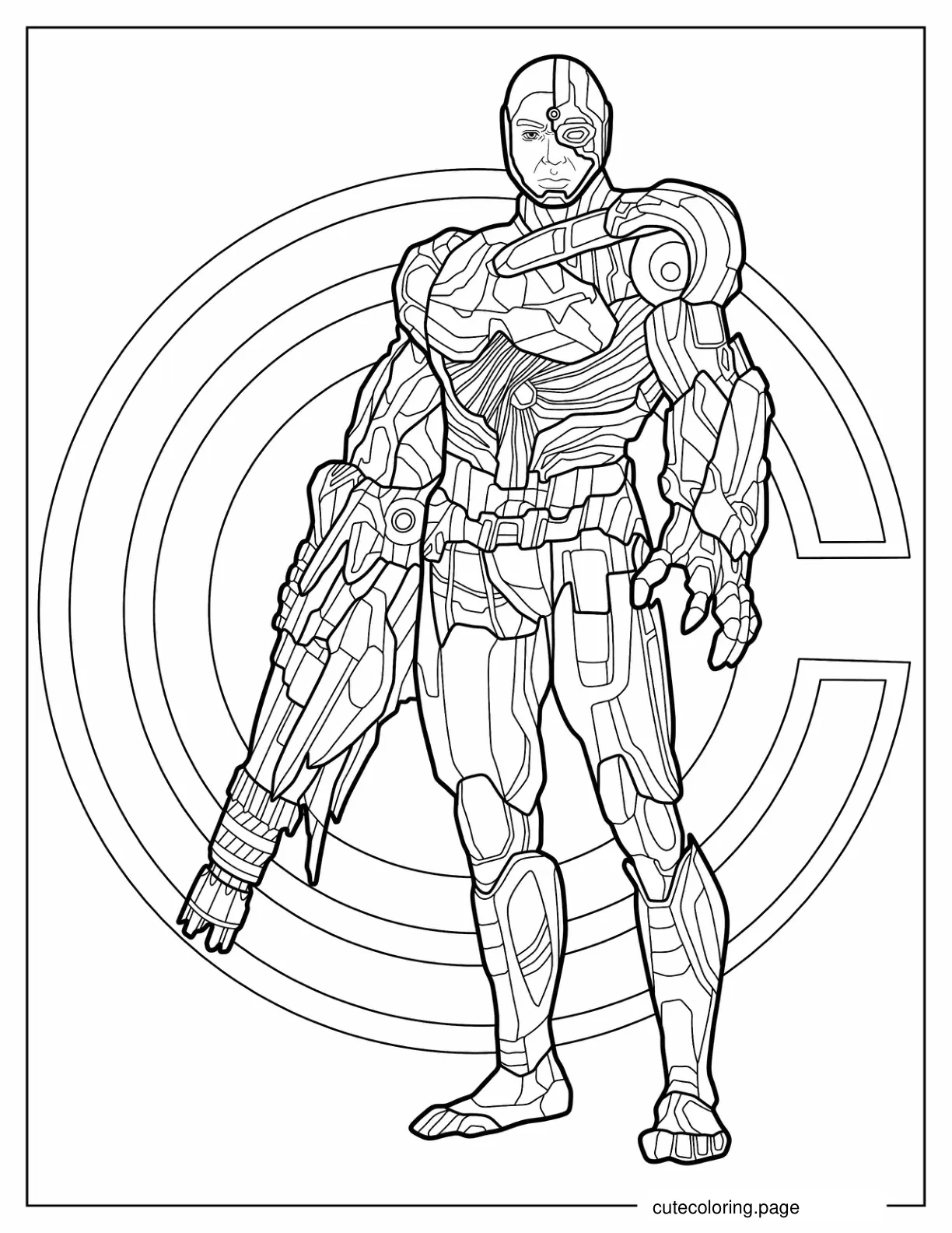 Coloring Page Of Justice League Cyborg coloring page