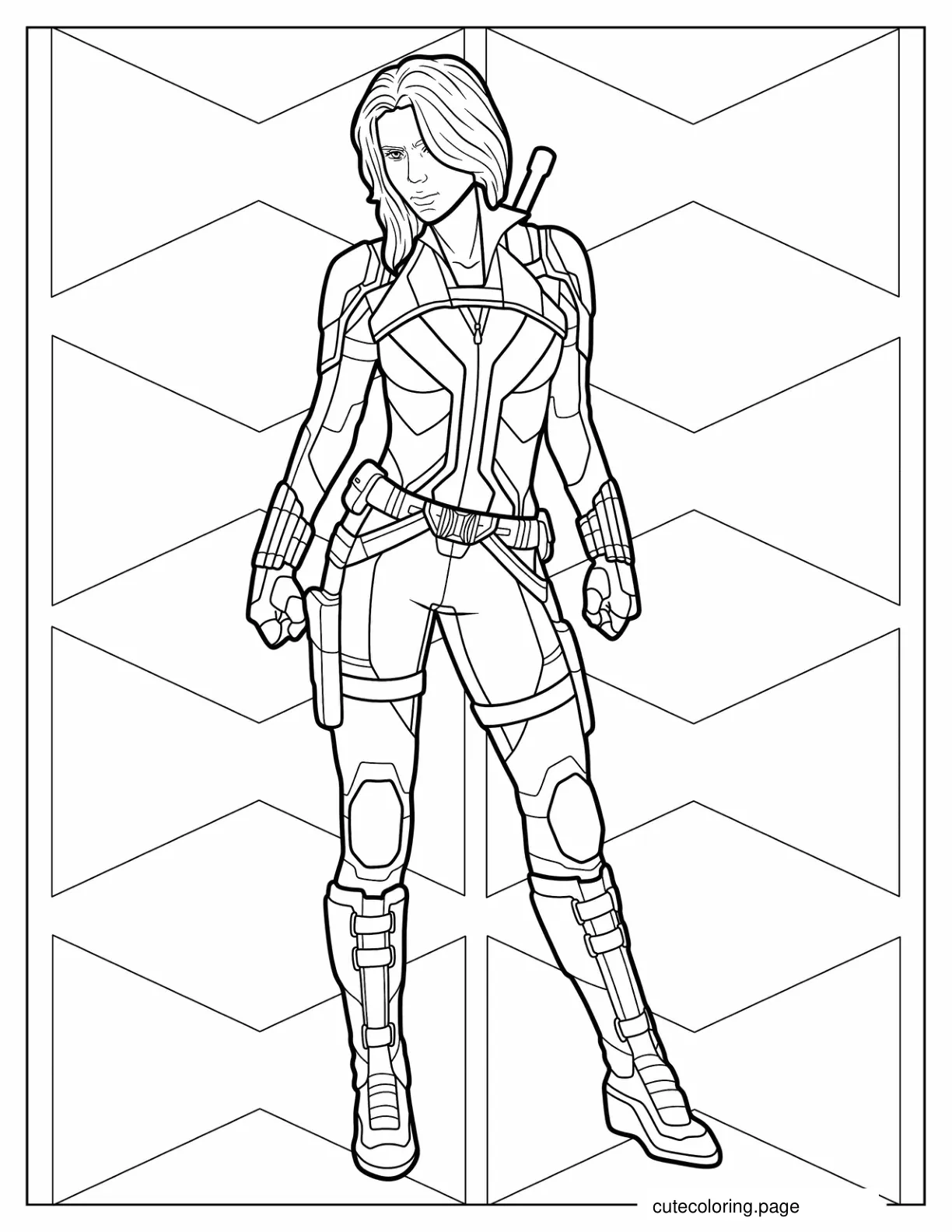 Scarlet Johansson Black Widow Coloring In coloring page