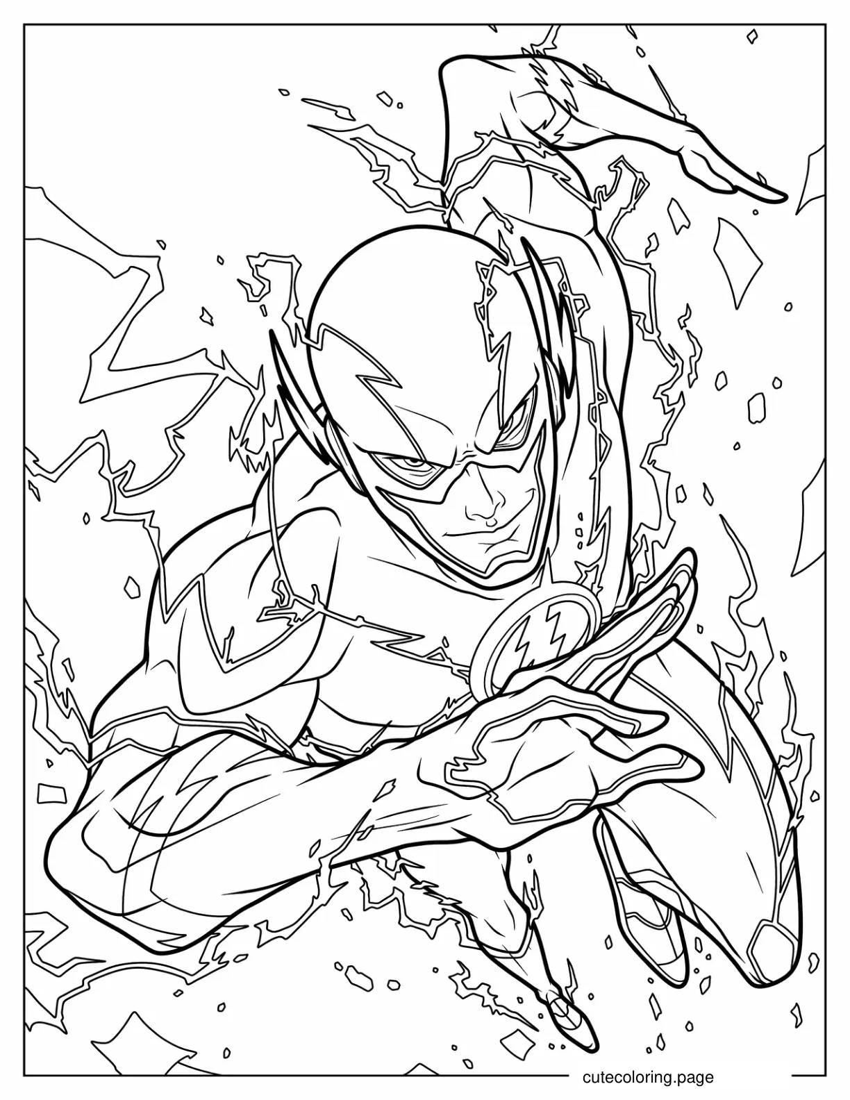 The Flash Running Coloring Page coloring page