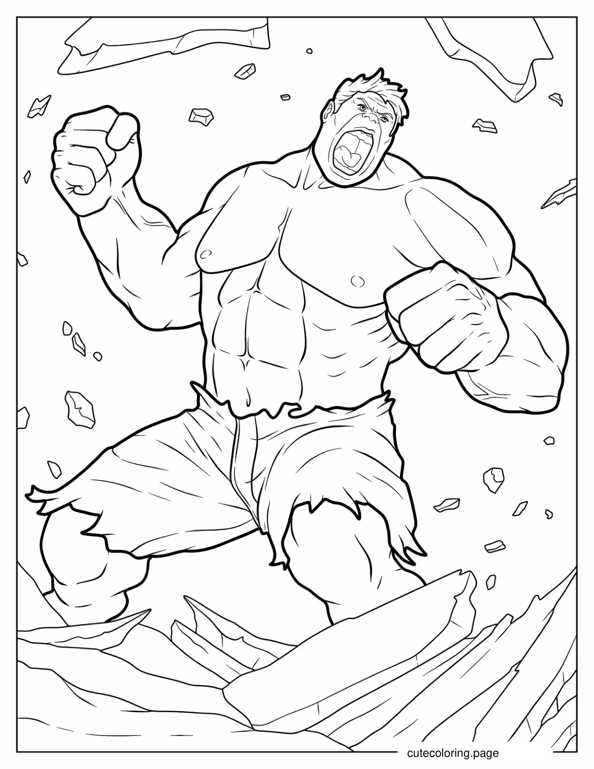 The Hulk Smashing Wall coloring page