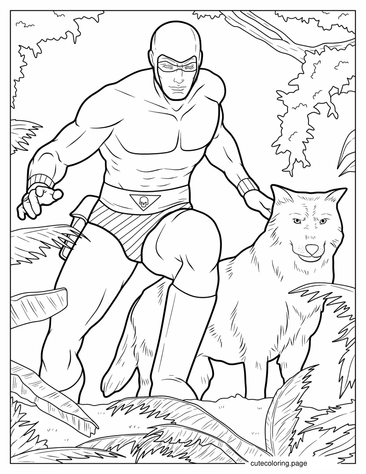 The Phantom With Devil Dog Coloring Sheet coloring page