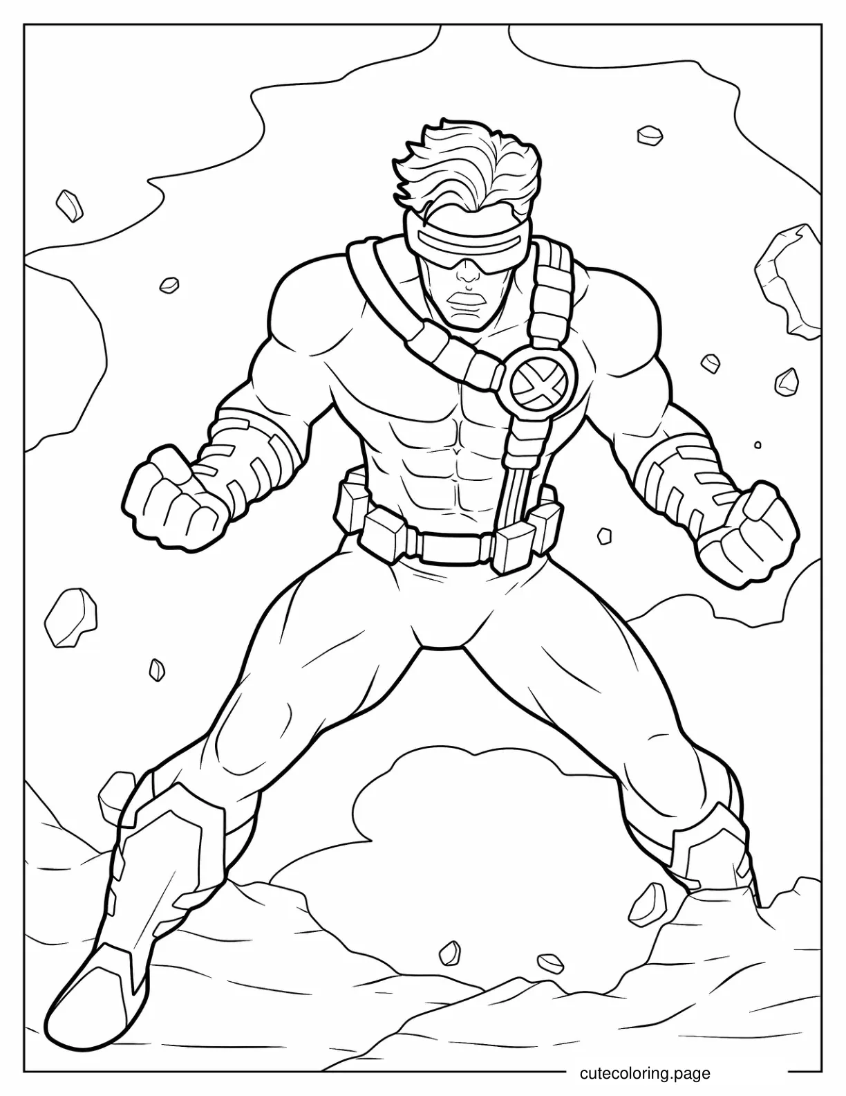 X Men Cyclops Emitting Beams coloring page