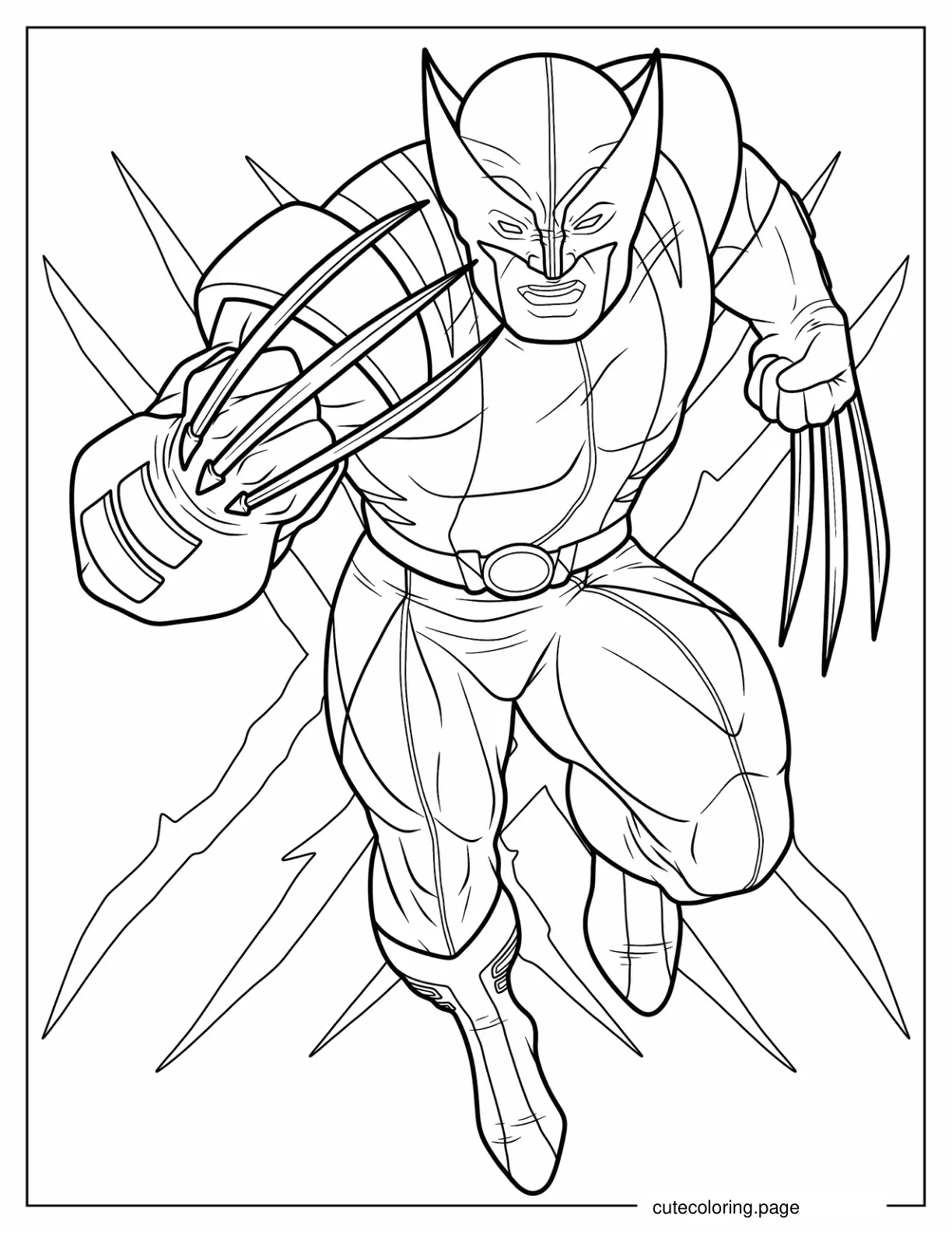 X Men Wolverine Coloring In For Kids coloring page
