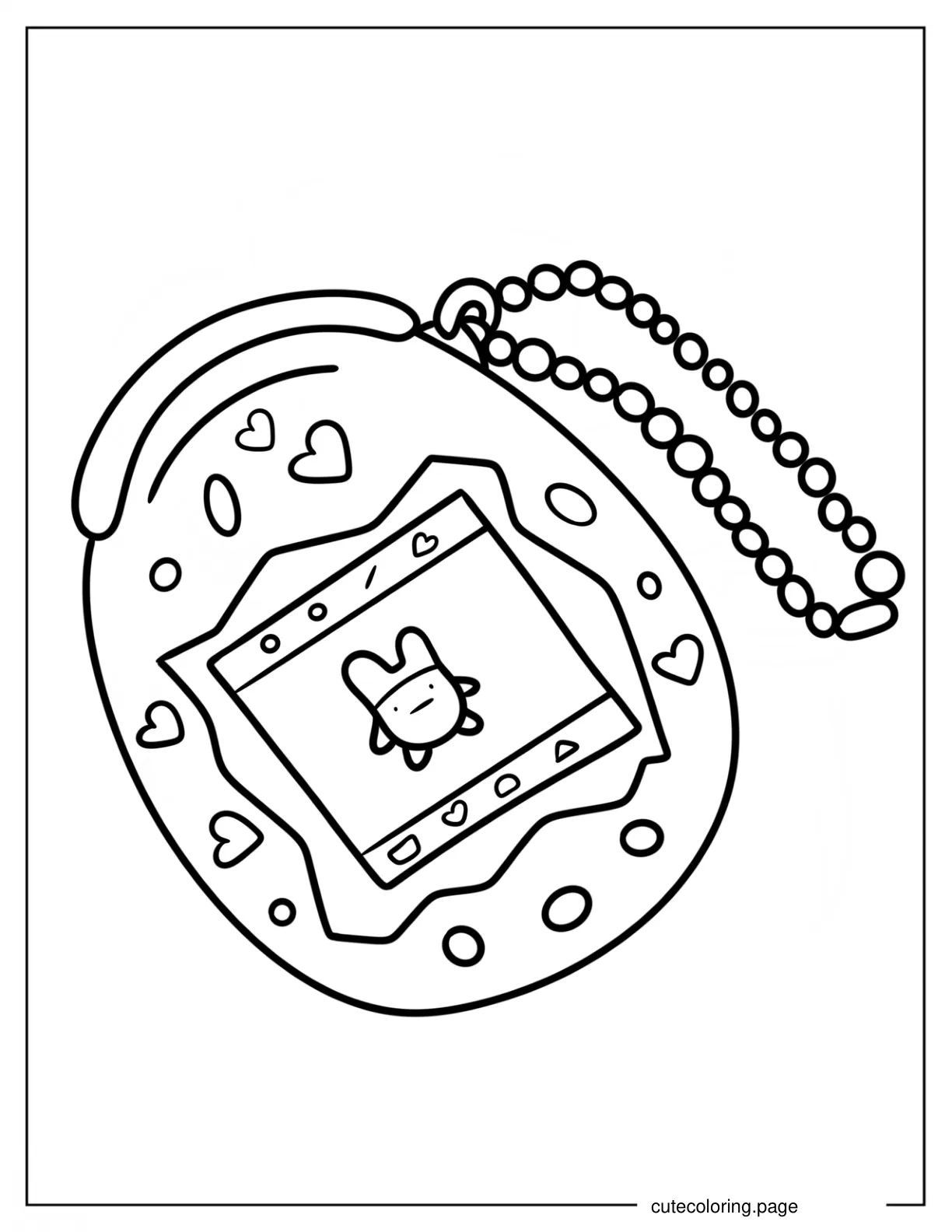 Easy Tamagotchi With Mametchi Pet Coloring Page For Kids coloring page