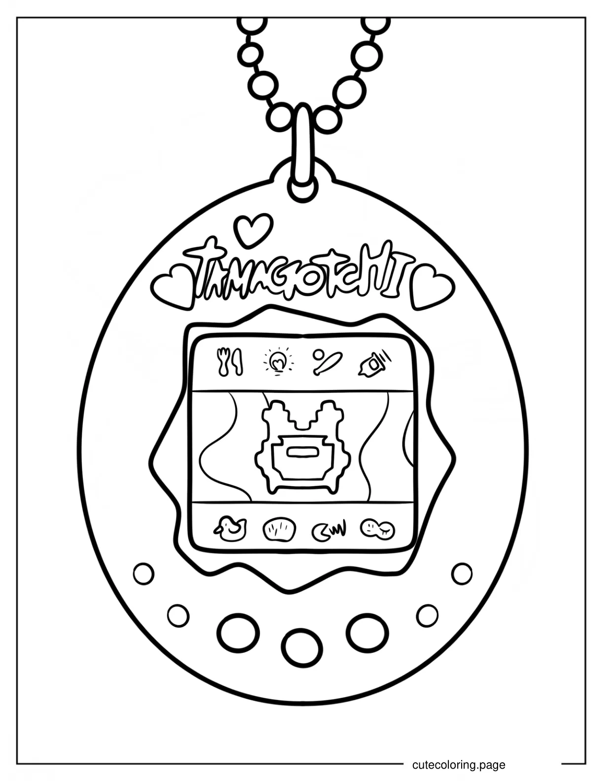 Feeding Tamagotchi Pet coloring page