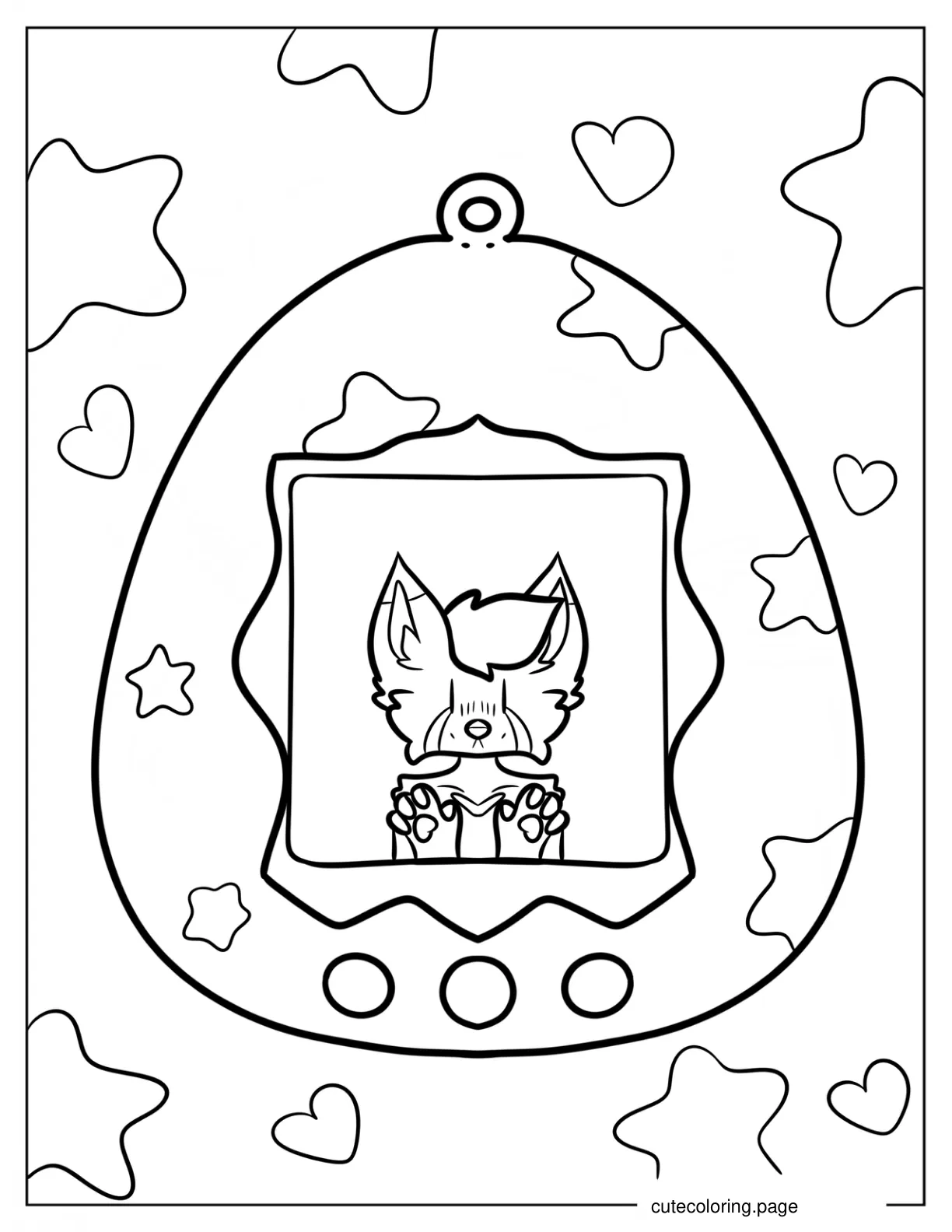 Hungry Pet In Tamagotchi Coloring Page coloring page